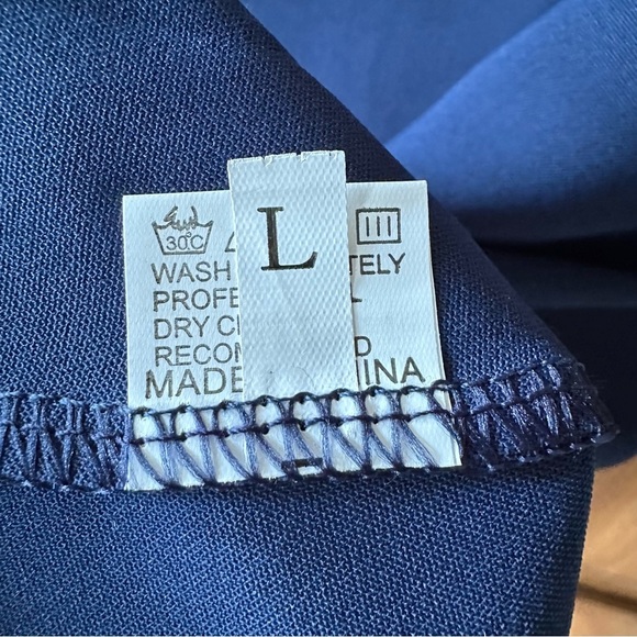 A-Line Navy Blue Button-Down Sleeveless Blouse Thin Straps Tank Top - Picture 7 of 11